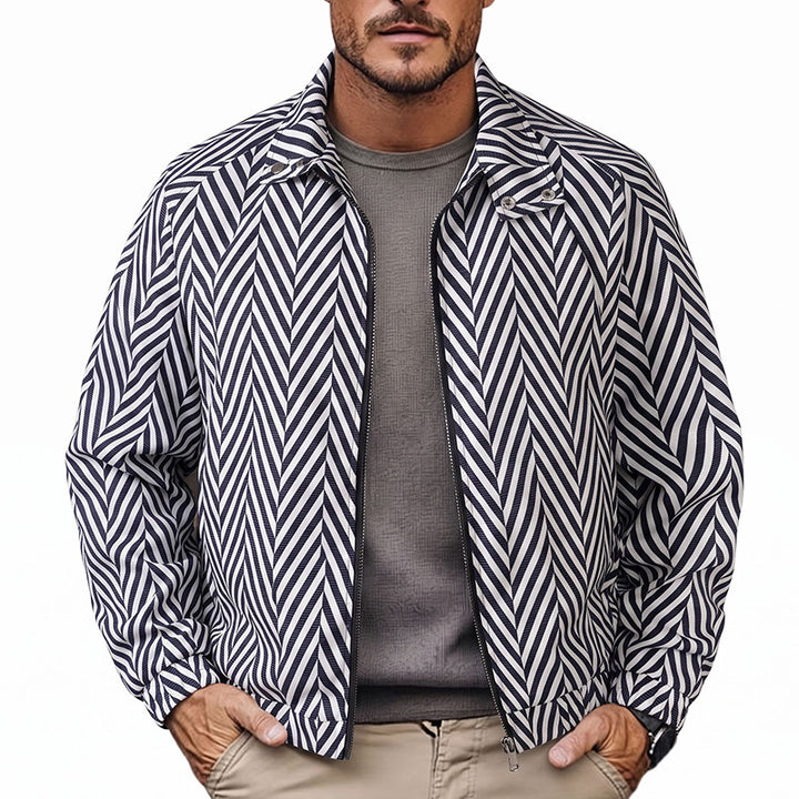 Herren Modische Übergangsjacke mit geometrischem Muster Echo Archiv