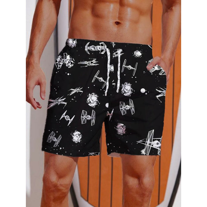 Herren Grafik Psychedelischer Druck Badehose Echoarchiv