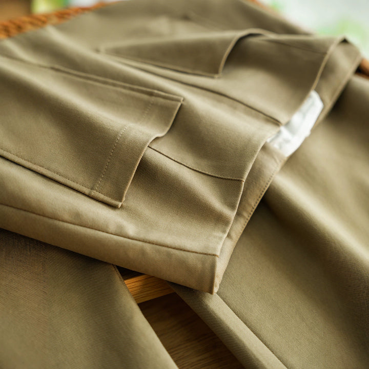 Damen Elegante und bequeme, hoch taillierte Stoffhose Echoarchiv