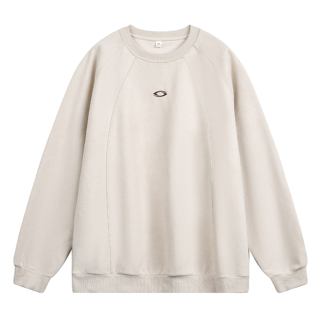 Unisex Oversize Rundhals-Sweatshirt mit Raglanärmeln, dekorativen Nahtpanelen und minimalistischer Logo-Stickerei Echo Archiv