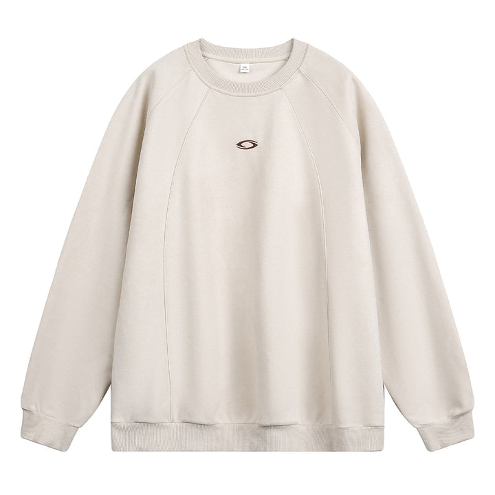 Unisex Oversize Rundhals-Sweatshirt mit Raglanärmeln, dekorativen Nahtpanelen und minimalistischer Logo-Stickerei Echo Archiv