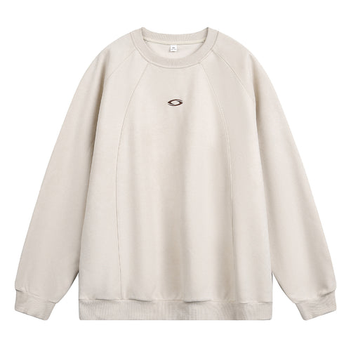 Unisex Oversize Rundhals-Sweatshirt mit Raglanärmeln, dekorativen Nahtpanelen und minimalistischer Logo-Stickerei Echo Archiv
