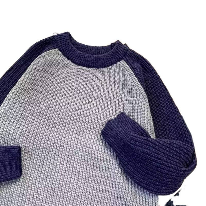 Herren modischer Raglan-Pullover mit strukturiertem Muster Echoarchiv