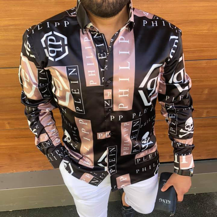 Herren Elegantes Hemd mit auffälligem Tierdruck und floralem Design Echoarchiv