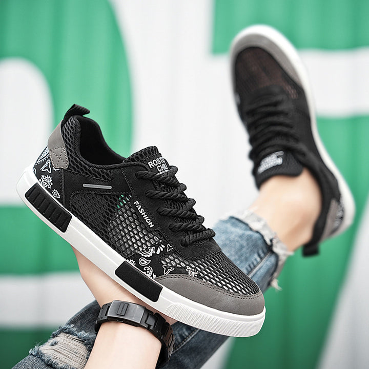 Unisex atmungsaktive Freizeit-Sneaker mit luftigen Mesh-Einsätzen und Bandana-Muster – Norré