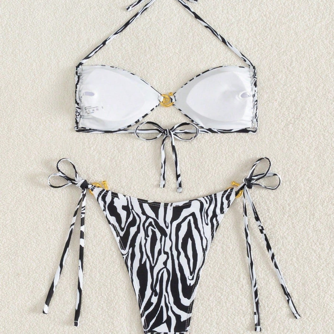 Damen Triangel-Bikini mit floralem Motiv und verstellbaren Trägern Echo Archiv