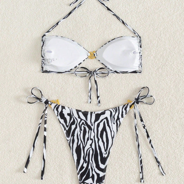 Damen Triangel-Bikini mit floralem Motiv und verstellbaren Trägern Echo Archiv