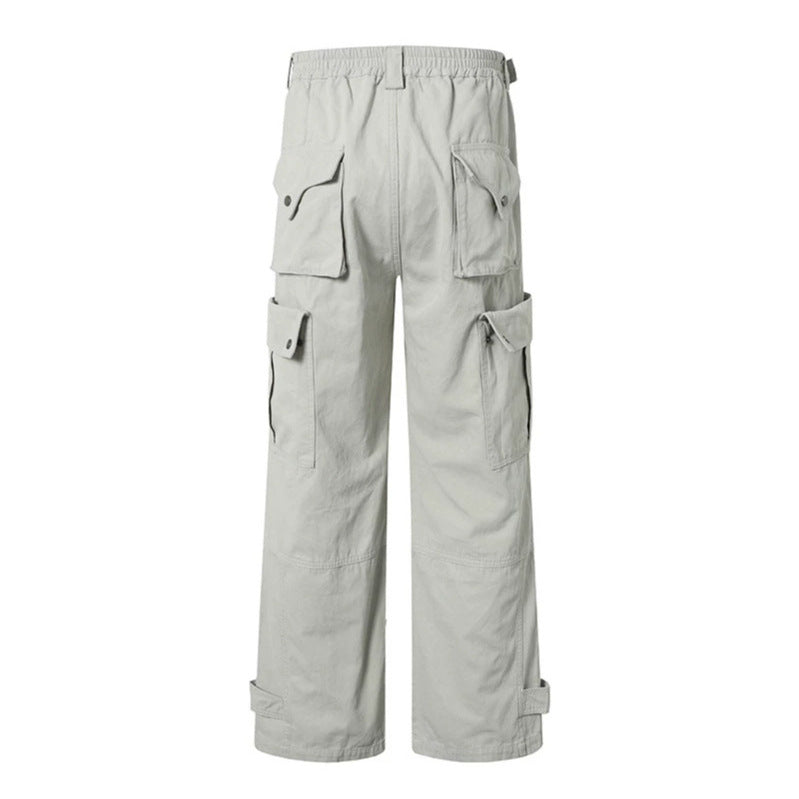 Damen weite Cargo-Culottehose mit hohem Bund, elastischem Taillenpass und Multi-Taschen Echoarchiv