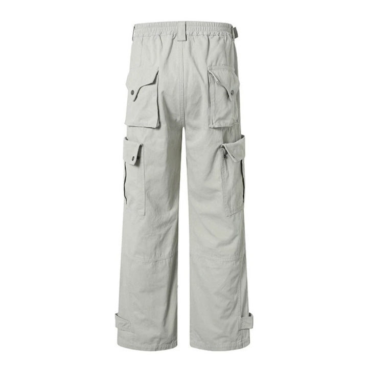 Damen weite Cargo-Culottehose mit hohem Bund, elastischem Taillenpass und Multi-Taschen Echoarchiv