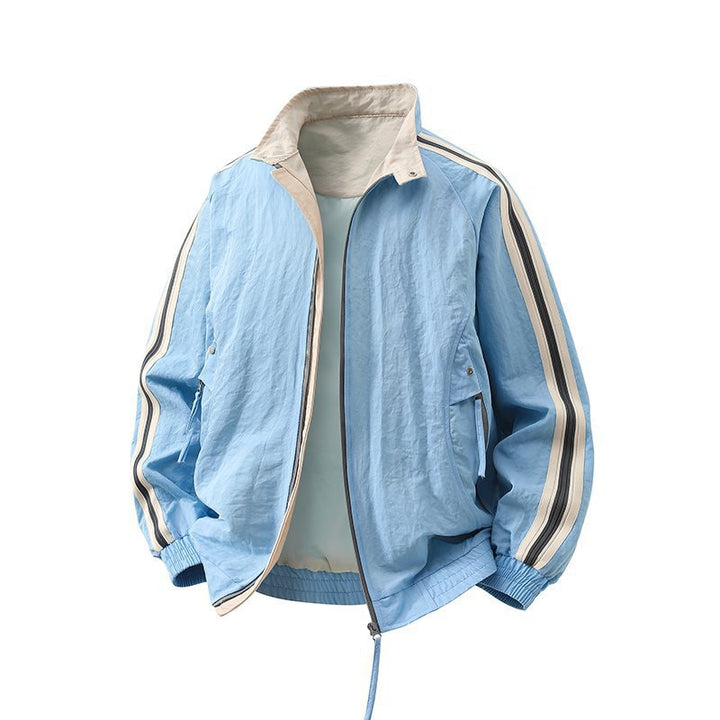 Herren Modische Sportjacke mit hohem Kragen und Kontraststreifen Echo Archiv