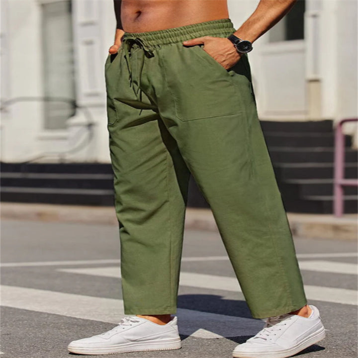 Herren Freizeithose aus leichtem, atmungsaktivem Material mit elastischem Bund und praktischen Taschen Echoarchiv