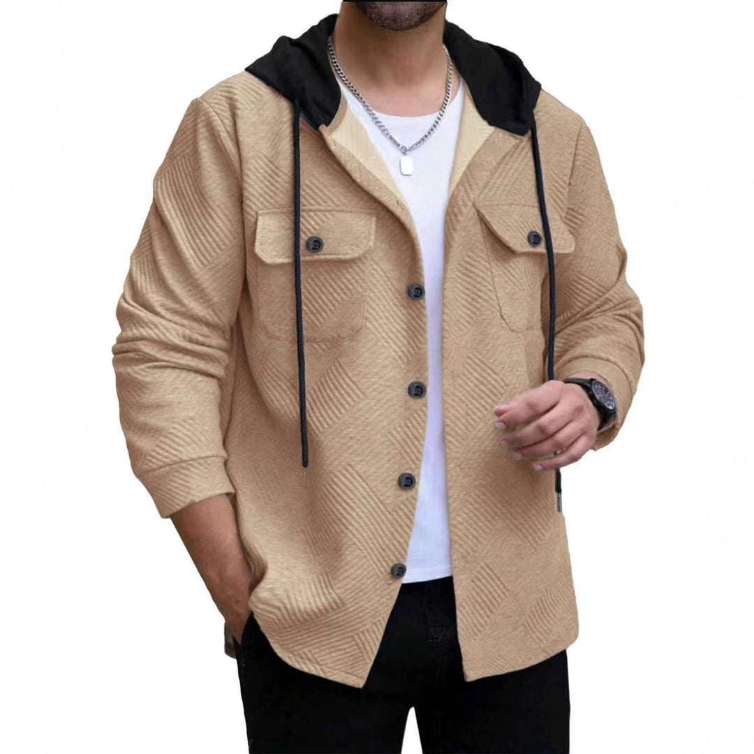 Herren lässige Hemdjacke mit Kapuzenfunktion und praktischen Taschen Echoarchiv