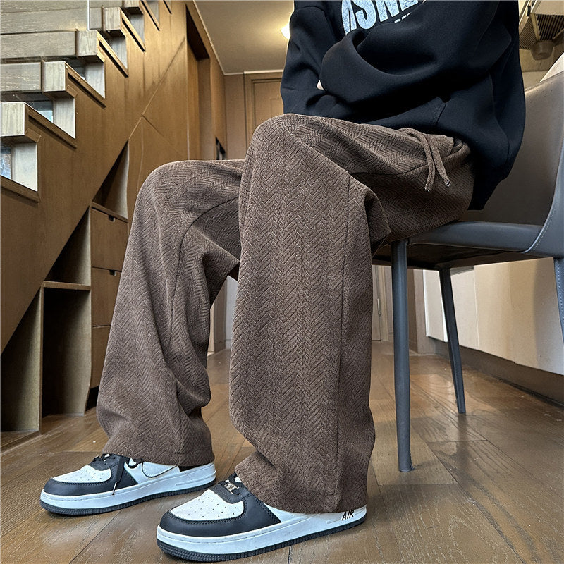 Herren Weit geschnittene Strickhose im Zopfstrick-Lounge-Style Echo Archiv