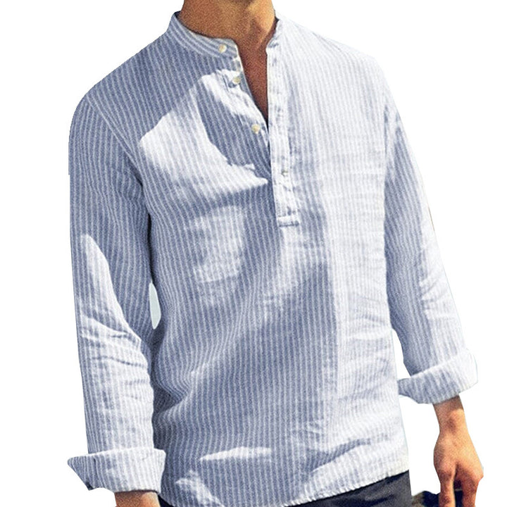 Herren Leinenhemd mit maritimem Steuerrad-Design Echoarchiv