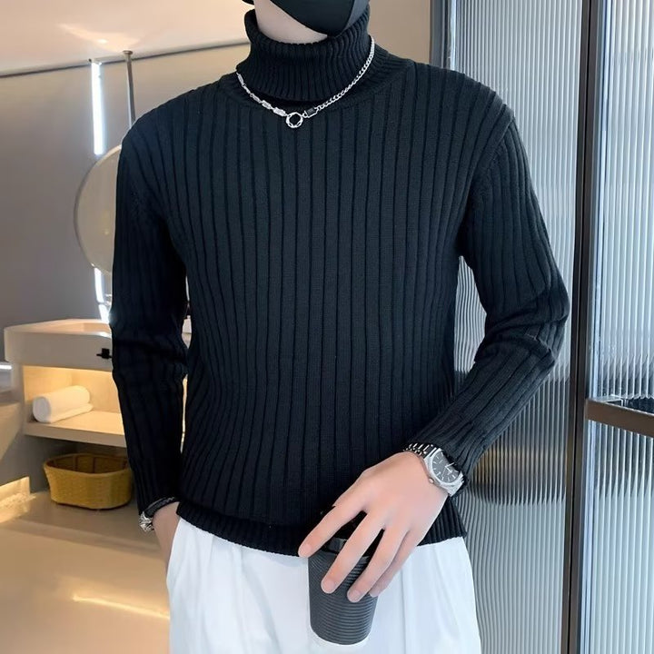 Herren Hochwertiger Strickpullover mit Stehkragen Echo Archiv