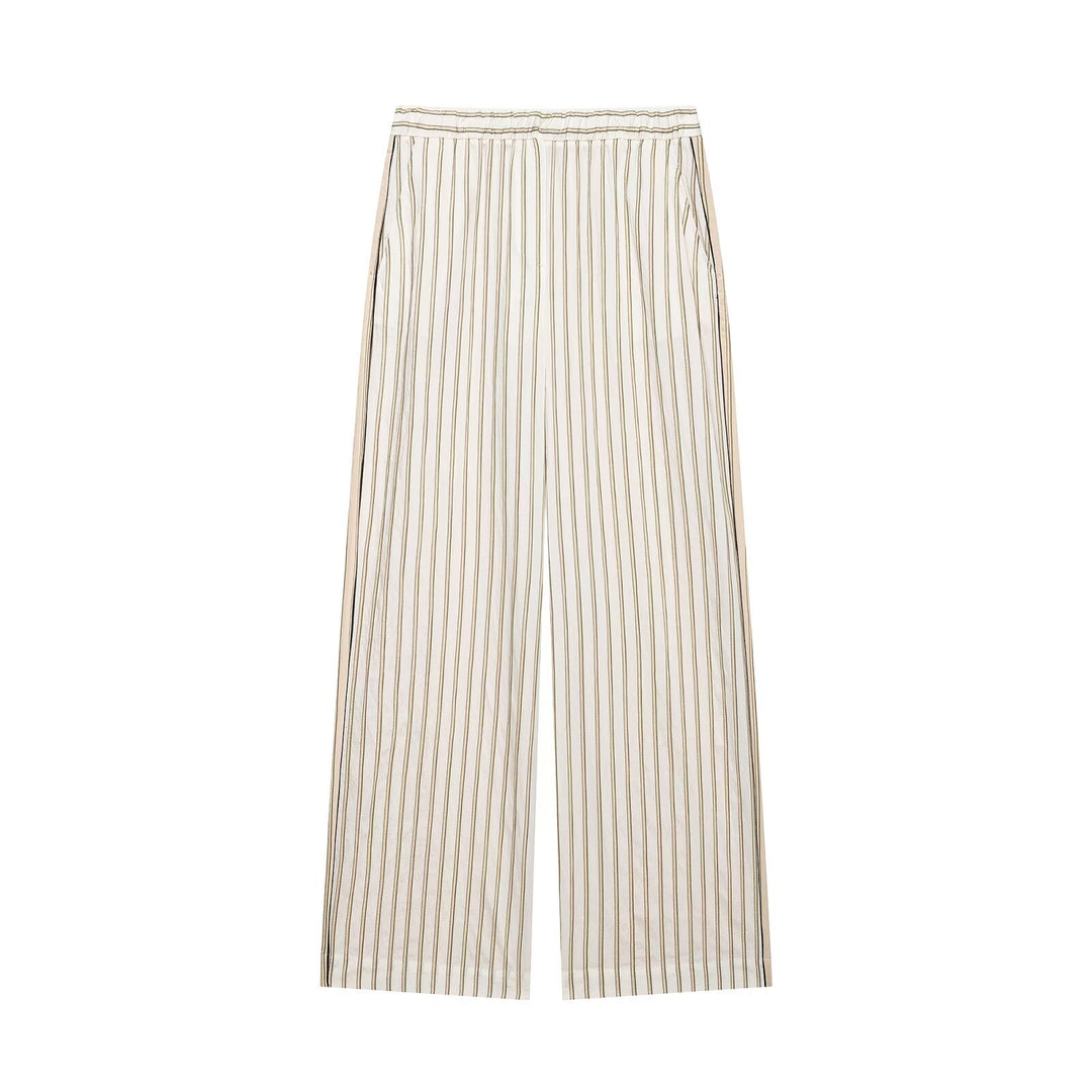 Damen Elegantes Zweiteiliges Satin-Schlafanzug-Set mit Oversized-Hemd und Palazzohose Echo Archiv