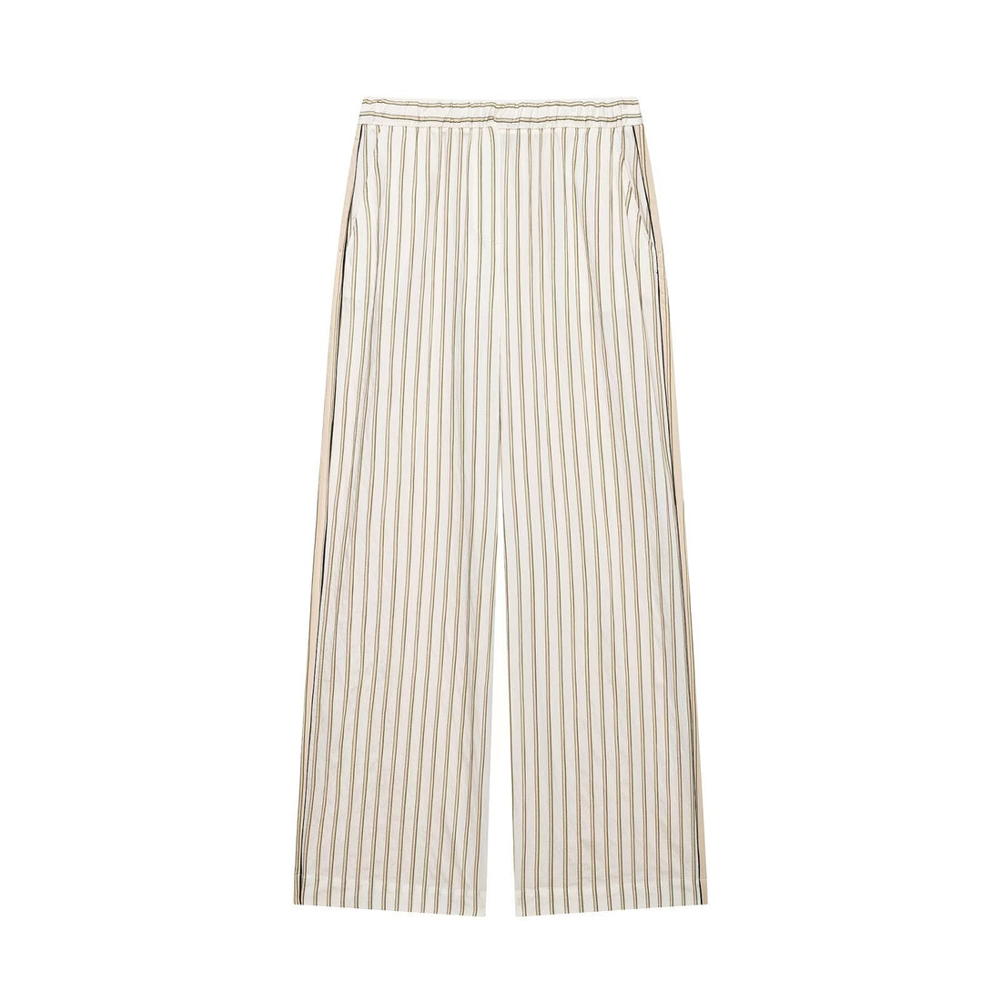 Damen Elegantes Zweiteiliges Satin-Schlafanzug-Set mit Oversized-Hemd und Palazzohose Echo Archiv
