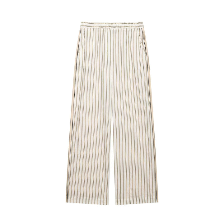 Damen Elegantes Zweiteiliges Satin-Schlafanzug-Set mit Oversized-Hemd und Palazzohose Echo Archiv