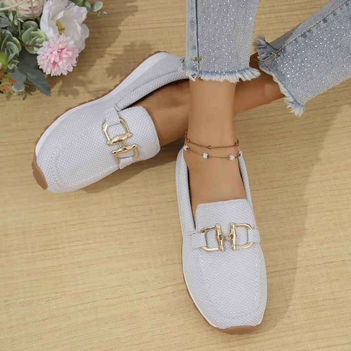 Damen Atmungsaktive Mesh-Slipper mit dekorativer Metallschließe Echoarchiv