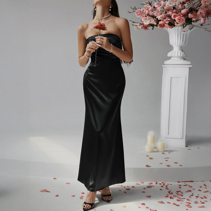Damen Bustier Maxikleid mit elegantem Schnitt und fließendem Material Echo Archiv