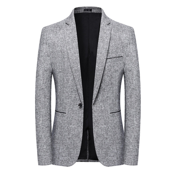 Herren Schlankes Struktur-Sakko im Leinen‑Tweed‑Look mit Ein‑Knopf‑Silhouette Echoarchiv