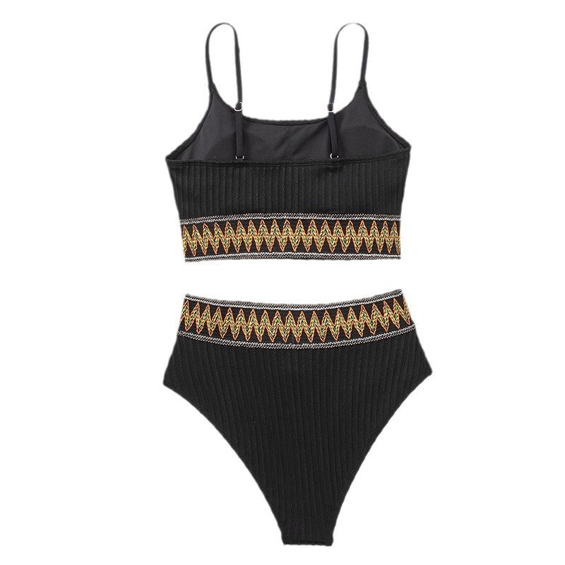 Damen Hochtailliertes Bikini-Set mit innovativem Rippdesign Echo Archiv