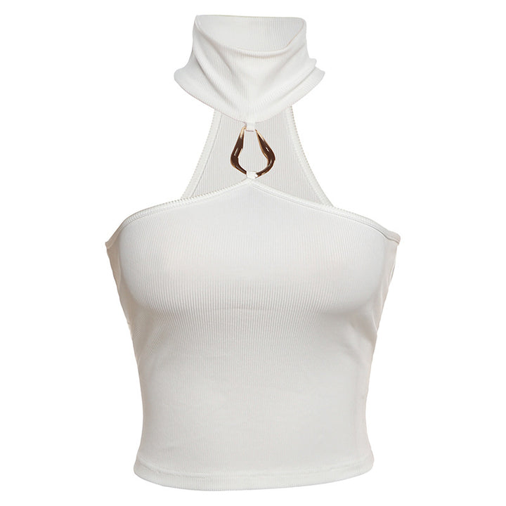 Damen Sportliches Crop-Top mit geschmackvollem Choker und dekorativem Detail Echo Archiv