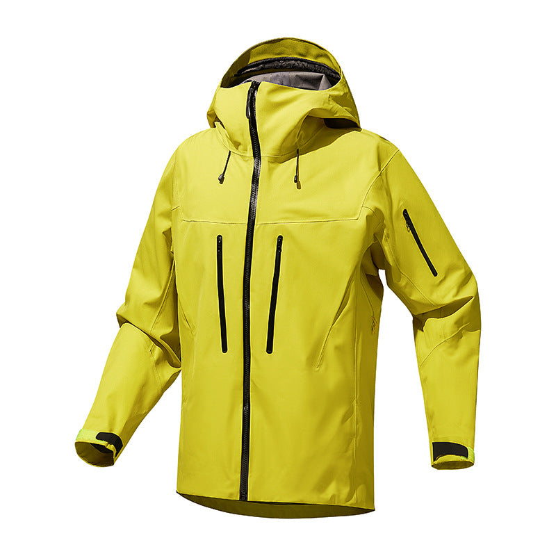 Herren Technische wasserdichte Softshell-Regenjacke mit verschweißten Nähten und vertikalen Brusttaschen Echoarchiv