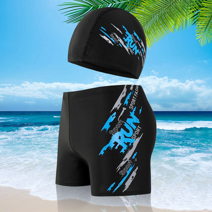 Herren Sportliche Schwimmshorts mit passender Badekappe Echo Archiv