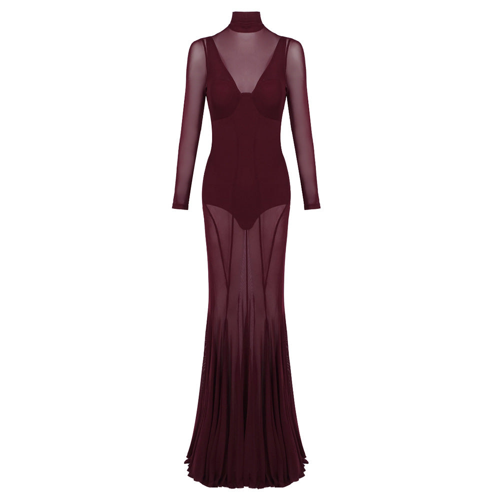 Damen Elegantes und transparentes Abendkleid Echo Archiv