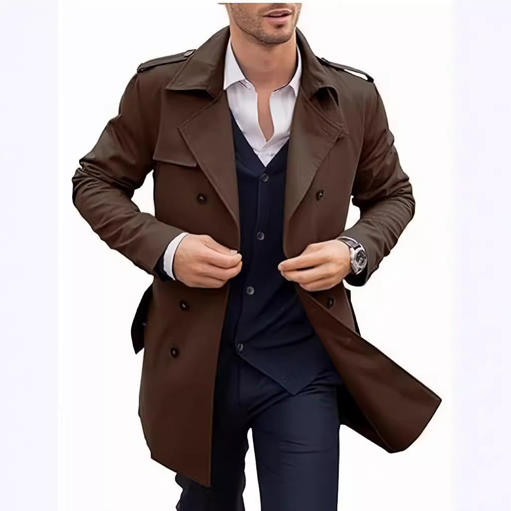 Herren leichter Trenchcoat mit modernem Design und stylischem Stehkragen Echoarchiv
