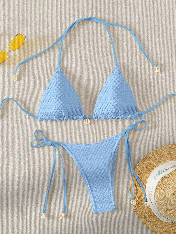Damen Triangle-Bikini mit strukturiertem Material und zarten Bindebändern Echo Archiv