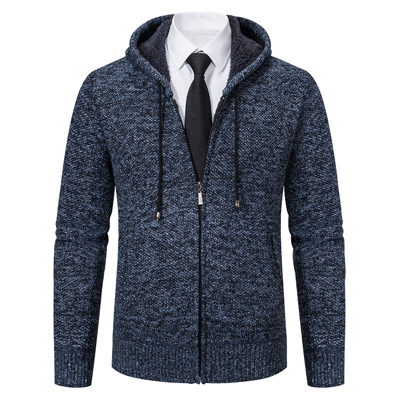 Herren modische Strickjacke mit Kapuze und elegantem Reißverschluss Echoarchiv