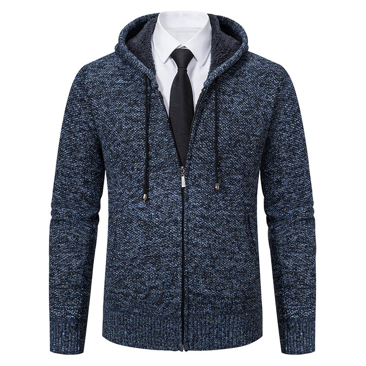 Herren modische Strickjacke mit Kapuze und elegantem Reißverschluss Echoarchiv