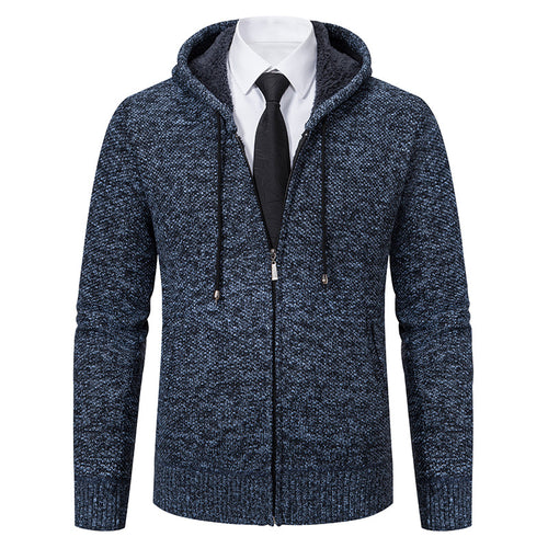 Herren modische Strickjacke mit Kapuze und elegantem Reißverschluss Echoarchiv