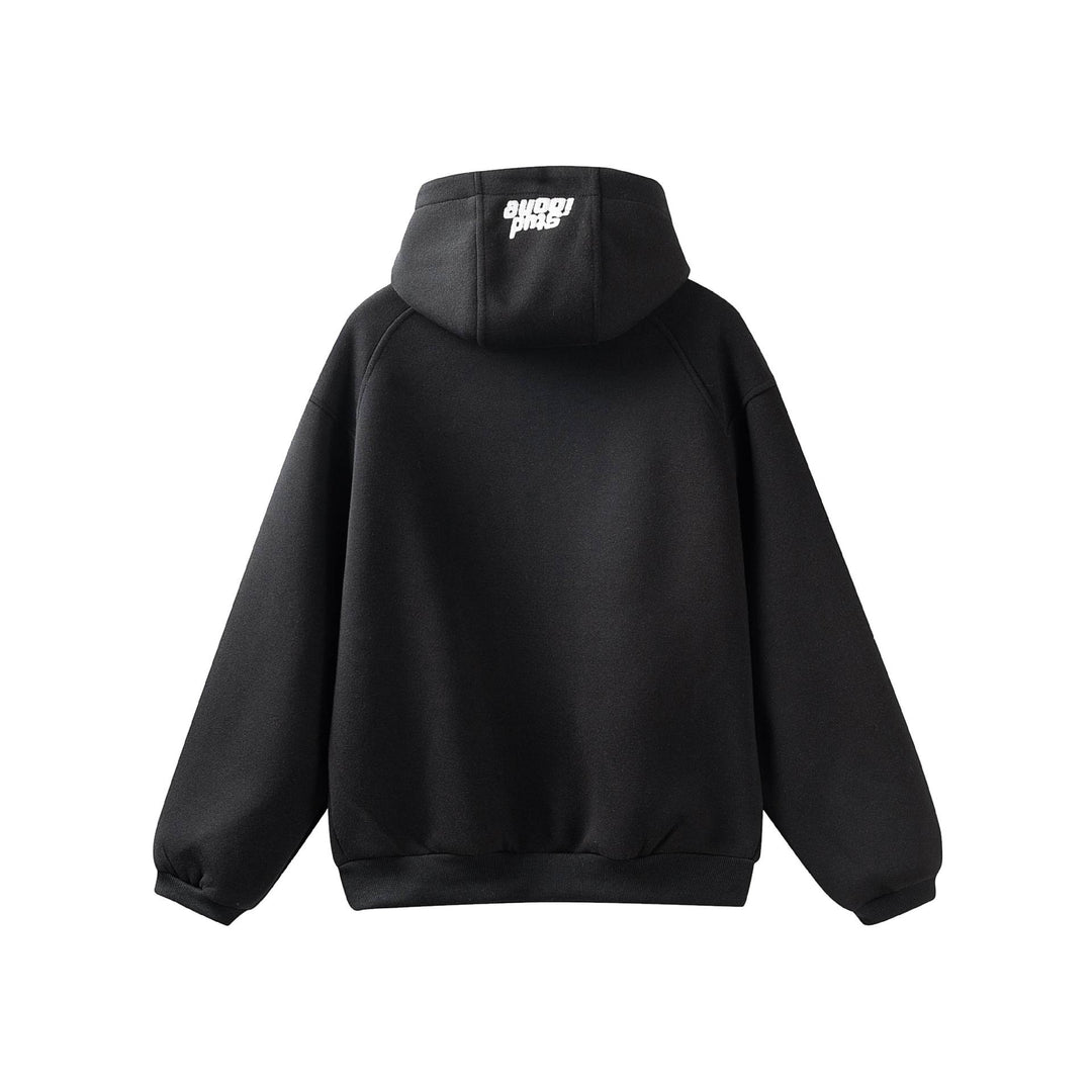 Unisex Oversize Kapuzenjacke mit hohem Kragen, Zweiwege‑Reißverschluss und eingearbeiteten Eingriffstaschen Echoarchiv