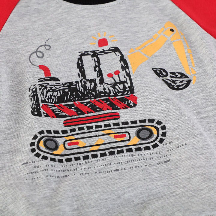 Buben Sweatshirt mit kreativem Bagger-Motiv Echo Archiv