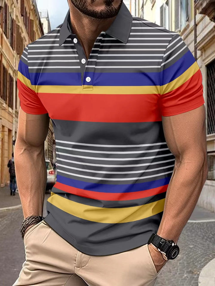 Herren Poloshirt mit modischem Streifendessin und hochwertiger Baumwollmischung Echoarchiv