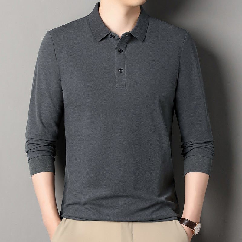 Herren Langarm‑Polo aus atmungsaktivem Baumwoll‑Stretch mit feinem Polokragen Echo Archiv