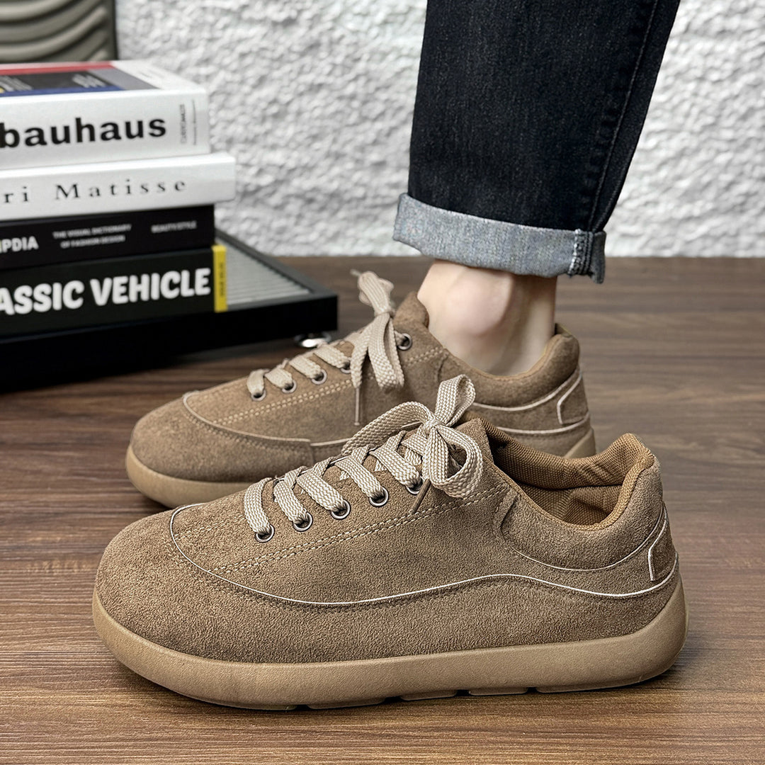 Herren Wildleder Low-Top Freizeit-Sneaker mit gepolstertem Kragen Echoarhiv