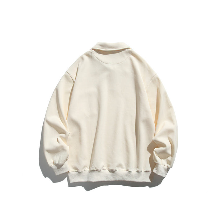 Unisex Relaxed-Fit Polokragen-Sweatshirt mit Brusttasche und feiner Ponte-Struktur Echoarchiv