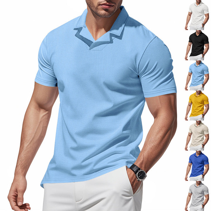 Herren Kurzarm Poloshirt mit strukturiertem Design Echoarchiv