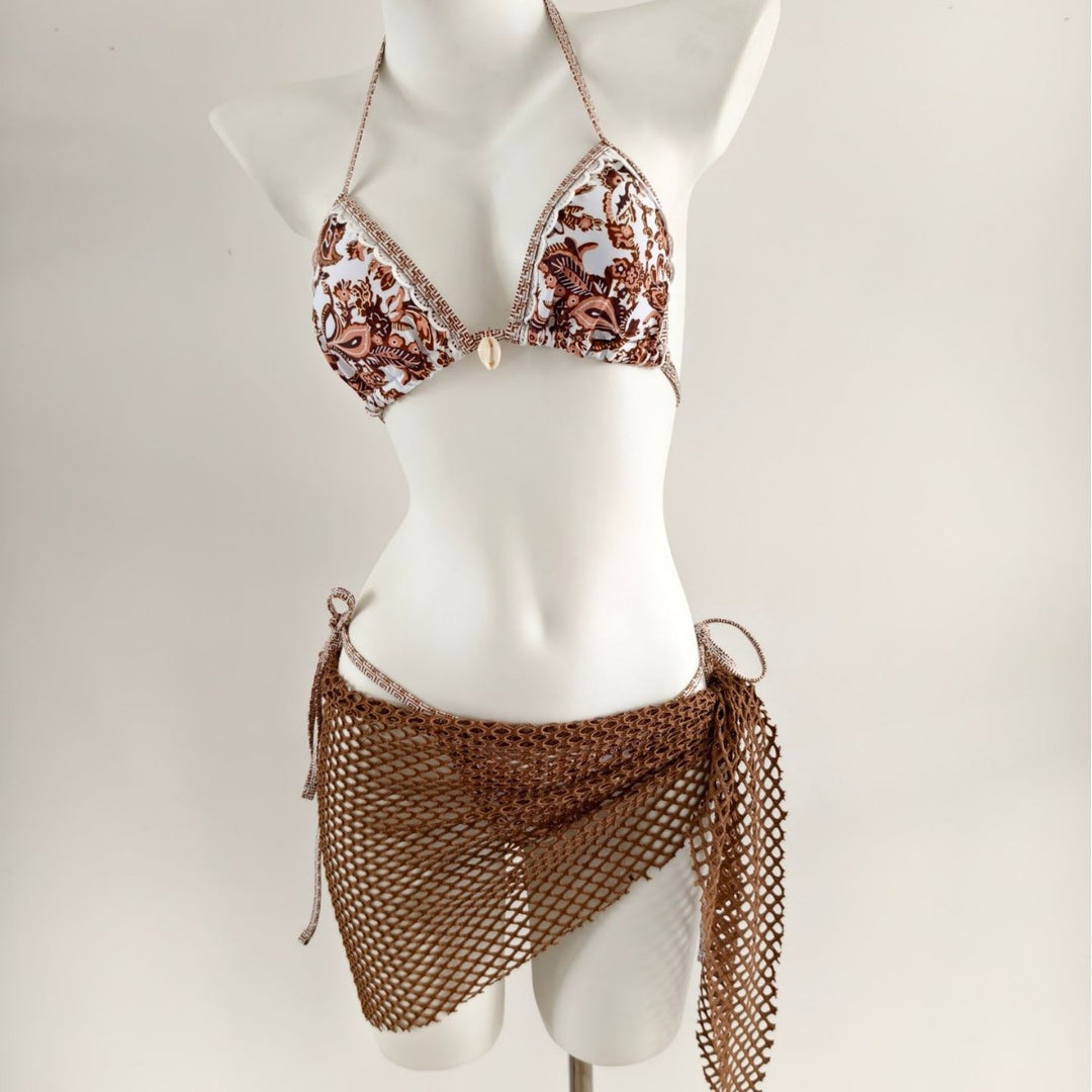 Damen Triangel-Bikini mit modischen Netzrock-Details Echo Archiv