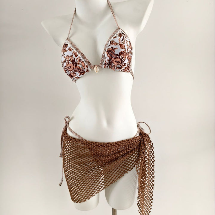 Damen Triangel-Bikini mit modischen Netzrock-Details Echo Archiv