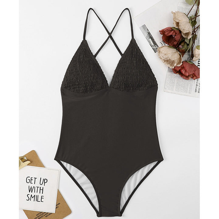 Damen Einteiliger Badeanzug mit raffiniertem Schnitt und elegantem Rüschendesign Echo Archiv