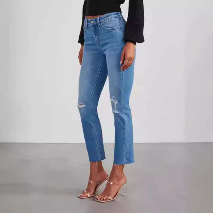 Damen zeitlose Jeans im modernen Schnitt mit cropped Bein Echo Archiv