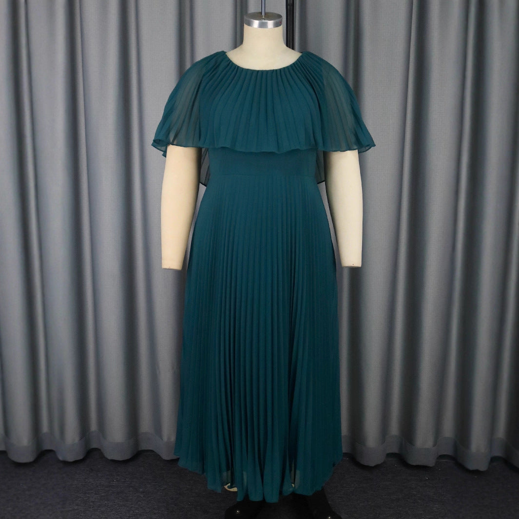 Damen Elegantes Plissee-Maxi-Kleid mit fließenden Ärmeln Echo Archiv