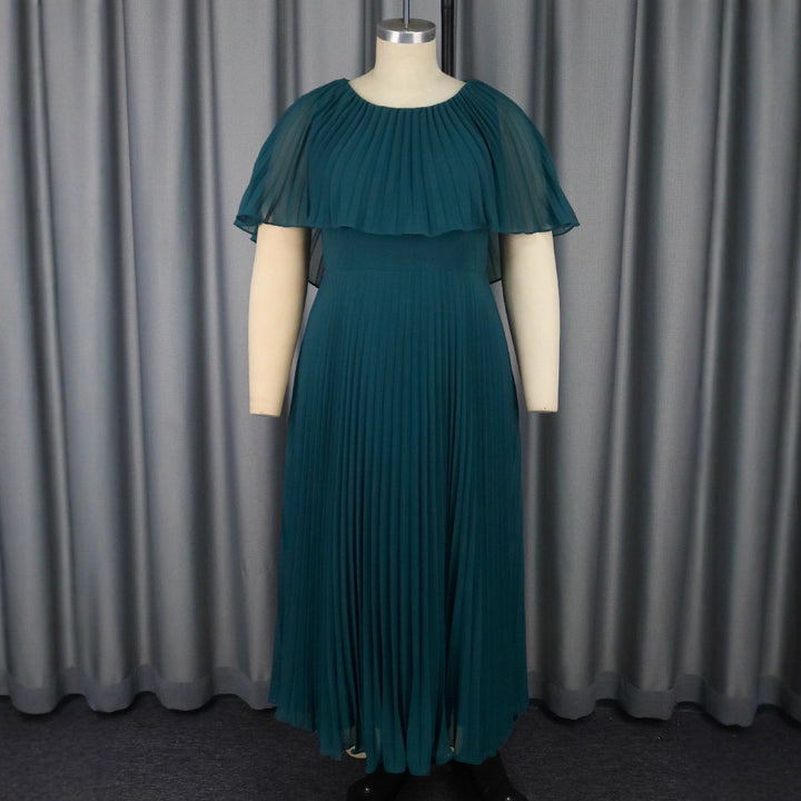 Damen Plissiertes Maxikleid mit eleganten Drapierungen Echo Archiv