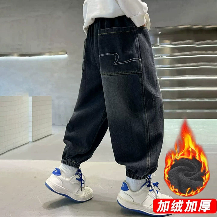Unisex lässige Baggy-Jeans mit Gummizug Echo Archiv