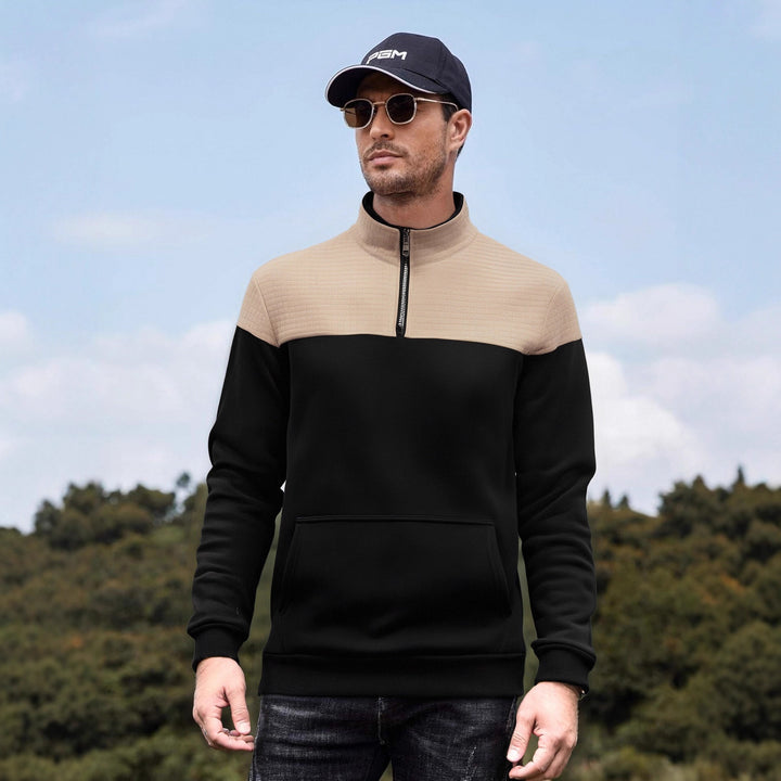 Herren funktionale Sweatjacke mit hochschließendem Kragen und praktischer Kängurutasche Echoarchiv